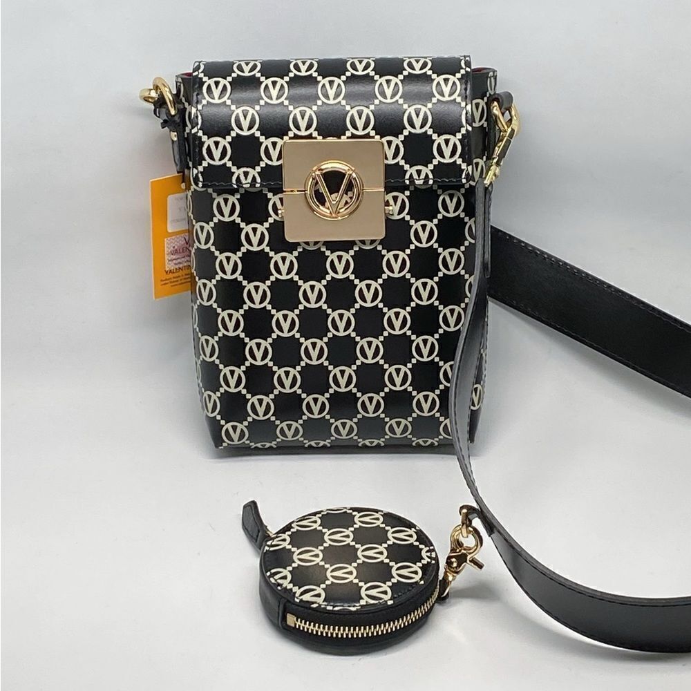 Valentino Mario Monogram Leather Crossbody Bag
